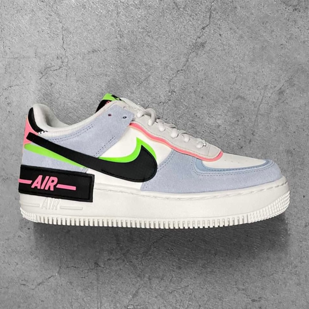 Nike Air Force 1 Shadow sneakers in sail/light armory blue